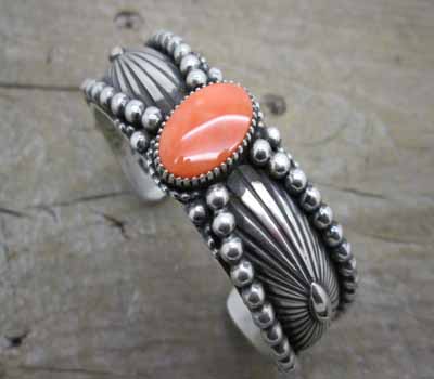 Orange Spiney American Indian Derrick Gordon Cuff Bracelet -Nice!